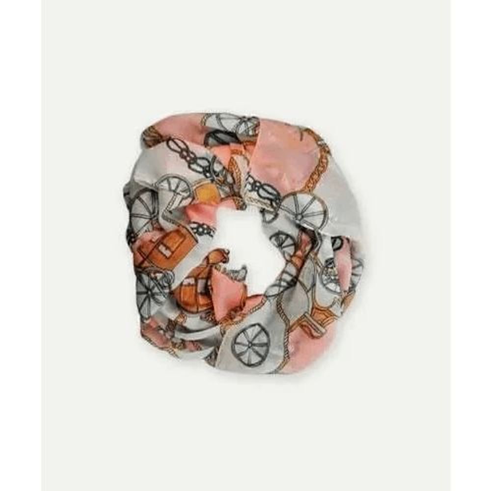 Ladies Small Chain and Wheels Scarf - Purse Scarf